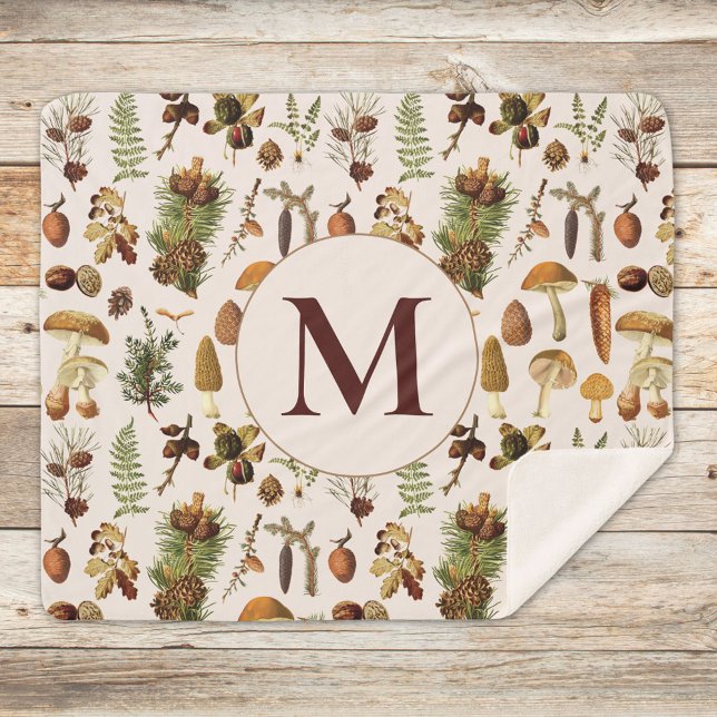 Vintages Pinienwaldmuster Sherpadecke (Close up on wood)