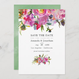 Vintages Pink Peonies Watercolor Hochzeitssemble F Save The Date