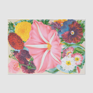Vintages Pink Petunia Garden Blume Gewebepapier Seidenpapier