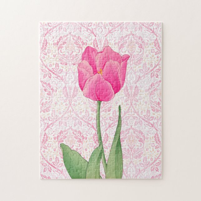 Vintages Pink Tulip Puzzle (Vertikal)