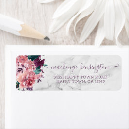 Vintages Pink Watercolor Blumenmuster-Skript