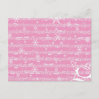 Vintages Pink Weihnachtsblatt Feiertagspostkarte