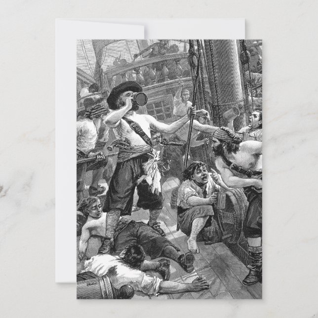 Vintages Pirate-Party auf Galleon Wedding Einladun Einladung (Vorderseite)