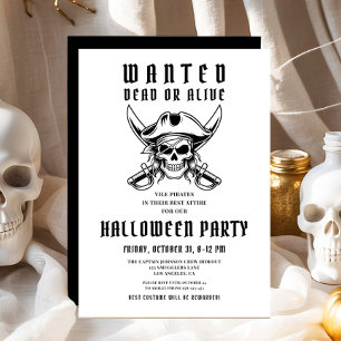 Vintages Pirate Skull Halloween-Party Einladung