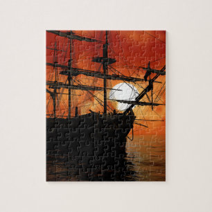 Vintages Piraten-Schiff Puzzle
