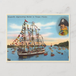 Vintages Piratenschiff aus Gasparilla Postkarte