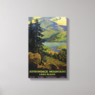 Vintages Plakat Adirondack Gebirgslake placid Leinwanddruck