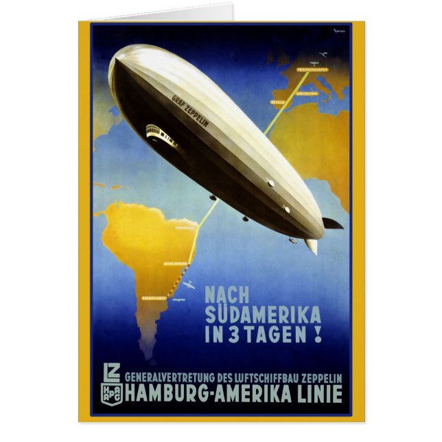 Vintages Plakat eines lenkbaren (Vorne)