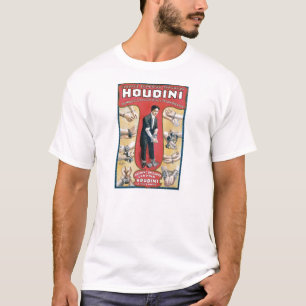 Vintages Plakat Houdini Handschellen-König-Werbung T-Shirt