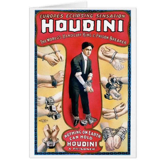 Vintages Plakat Houdini Magier-1909 wieder (Vorne)