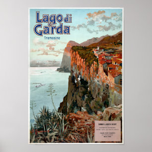 Vintages Plakat Lago di Garda Lake Garda