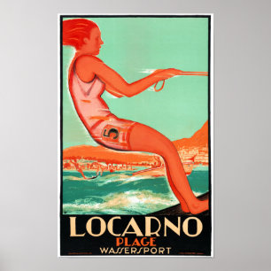Vintages Plakat Locarnos die Schweiz wieder