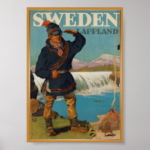 Vintages Plakat Schweden-Reise