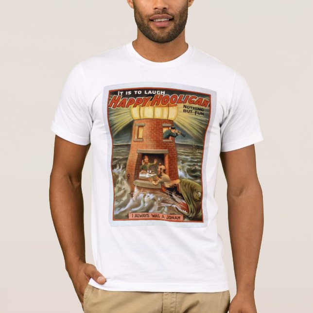 Vintages Plakat-T-Shirt "glücklicher Rowdy " T-Shirt (Vorderseite)