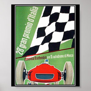 Vintages Plakatwettrennen Italien Monza Poster