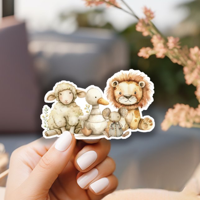 Vintages Plush Kinderzimmer Tiere Kinderdusche Aufkleber (Von Creator hochgeladen)