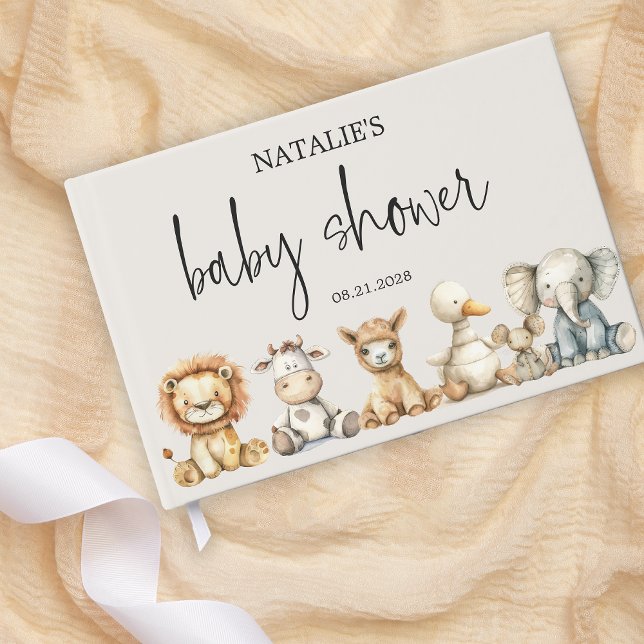 Vintages Plush Kinderzimmer Tiere Kinderdusche Gästebuch (Von Creator hochgeladen)