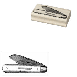 Vintages Pocket Knife Briefmarke Gummistempel