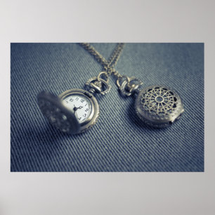 Vintages Pocket Watch Locket Steampton Foto Poster