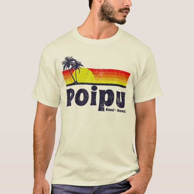Vintages Poipu Kauai Hawaii T-Shirt (Vorderseite)
