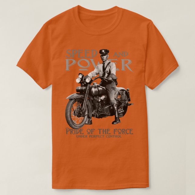 Vintages Polizeimotorrad T-Shirt (Design vorne)