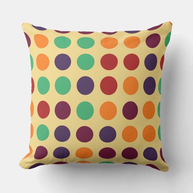 Vintages Polka Dot Muster Kissen (Vorderseite)