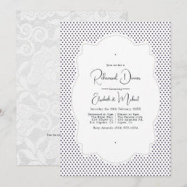 Vintages Polka Dot und Lace Probe Dinner Einladung