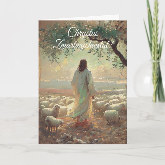 Vintages Polnisches Ostern Wesolego Alleluja Chris Einladung (Vorderseite)