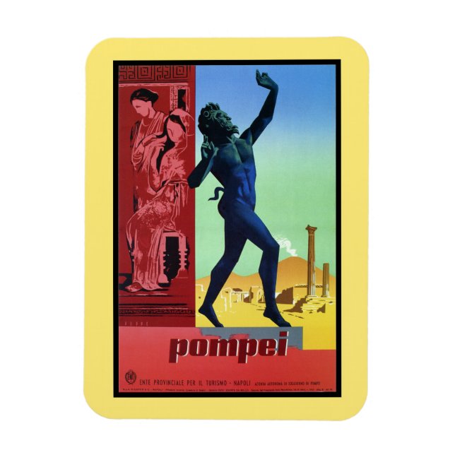 Vintages Pompeii Italienisches Reiseplakat Magnet (Vertikal)