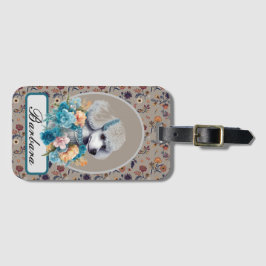 Vintages Poodle personalisieren Gepäckanhänger