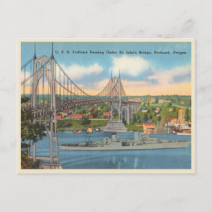 Vintages Portland Oregon at. John's Bridge Postkarte