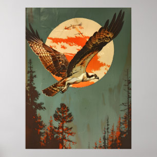 Vintages Portrait der Osprey Poster