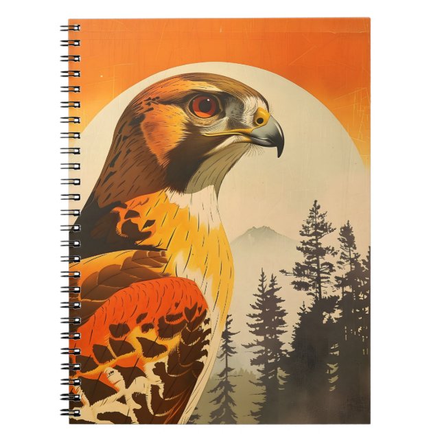 Vintages Portrait des Cooper's Hawk Notizblock (Vorderseite)