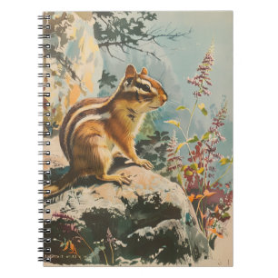 Vintages Portrait des Eastern Chipmunk Notizblock