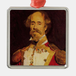 Vintages Portrait des Militärgenerals des 19. Jahr Ornament Aus Metall