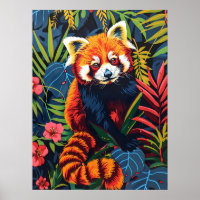Vintages Portrait des Roten Panda