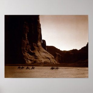 Vintages Portrait eines nativen Amerikanischen Ure Poster