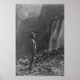 Vintages Portrait eines nativen Amerikanischen Ure Poster