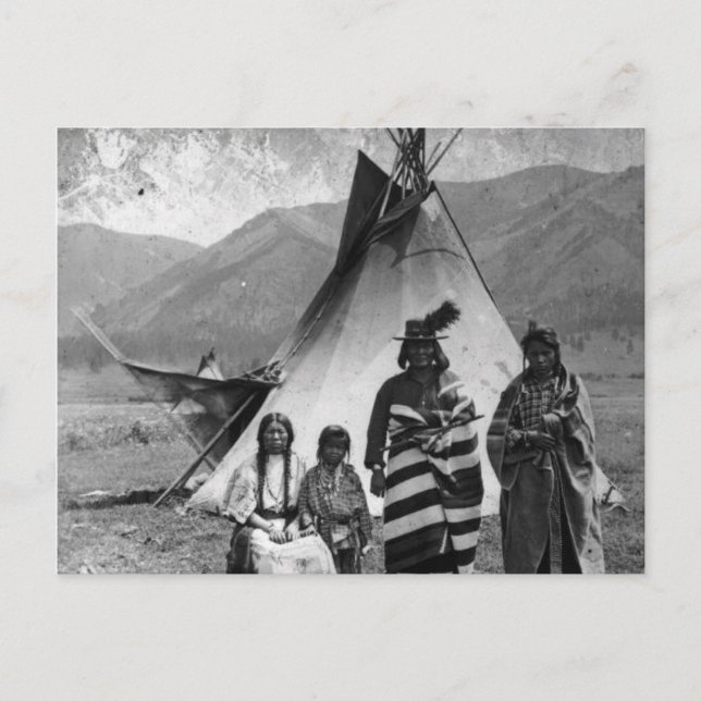 Vintages Portrait eines nativen Amerikanischen Ure Postkarte (Vorderseite)