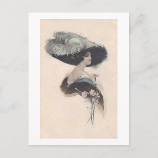 Vintages Portrait. Postkarte (Vorderseite)