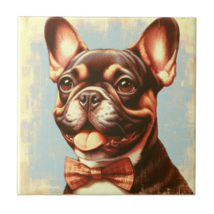 Vintages Portrait von Bulldog Fliese