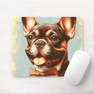 Vintages Portrait von Bulldog Mousepad