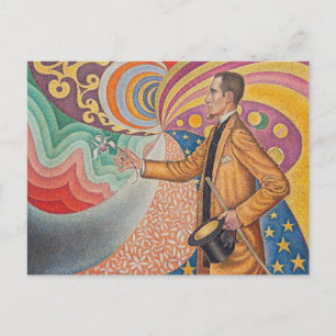 Vintages Portrait von Felix Feneon von Paul Signac Postkarte