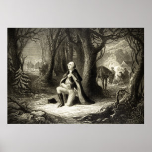 Vintages Portrait von George Washington Praying Poster