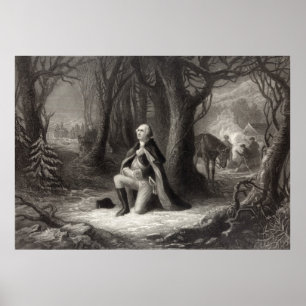 Vintages Portrait von George Washington Praying Poster
