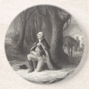 Vintages Portrait von George Washington Praying Sandstein Untersetzer