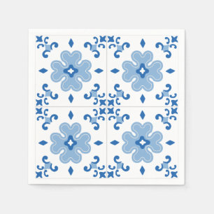 Vintages Portugiese Azulejo Fliesen-Muster Serviette