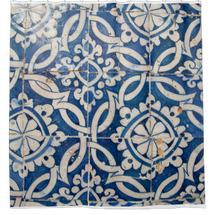 Vintages portugiesisches azulejo duschvorhang