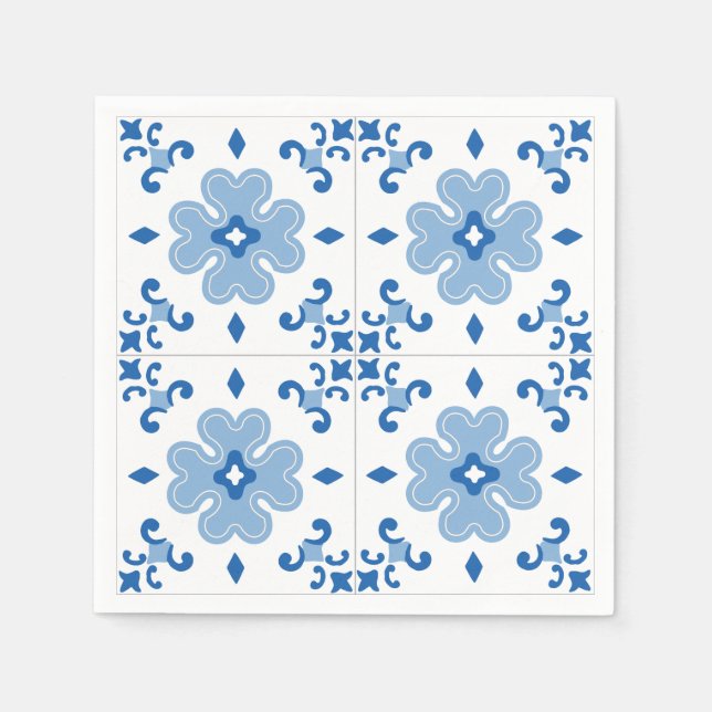 Vintages portugiesisches Azulejo Tile Pattern Serviette (Vorderseite)