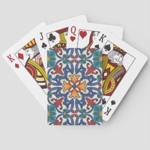 Vintages portugiesisches Azulejos-Muster Spielkarten